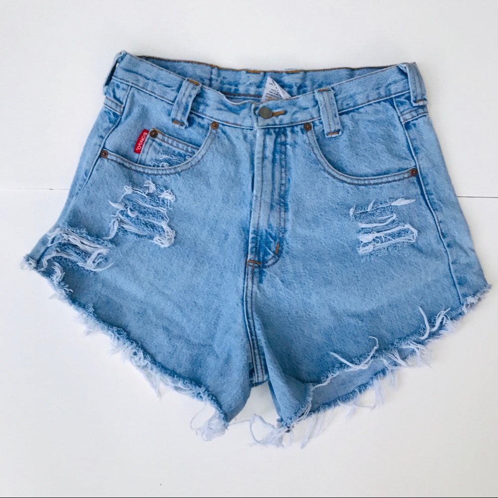 Vintage Bongo High Waisted Distressed Shorts Sz 13